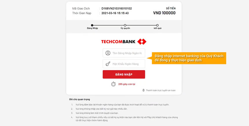 Hướng dẫn nạp tiền 188BET bằng